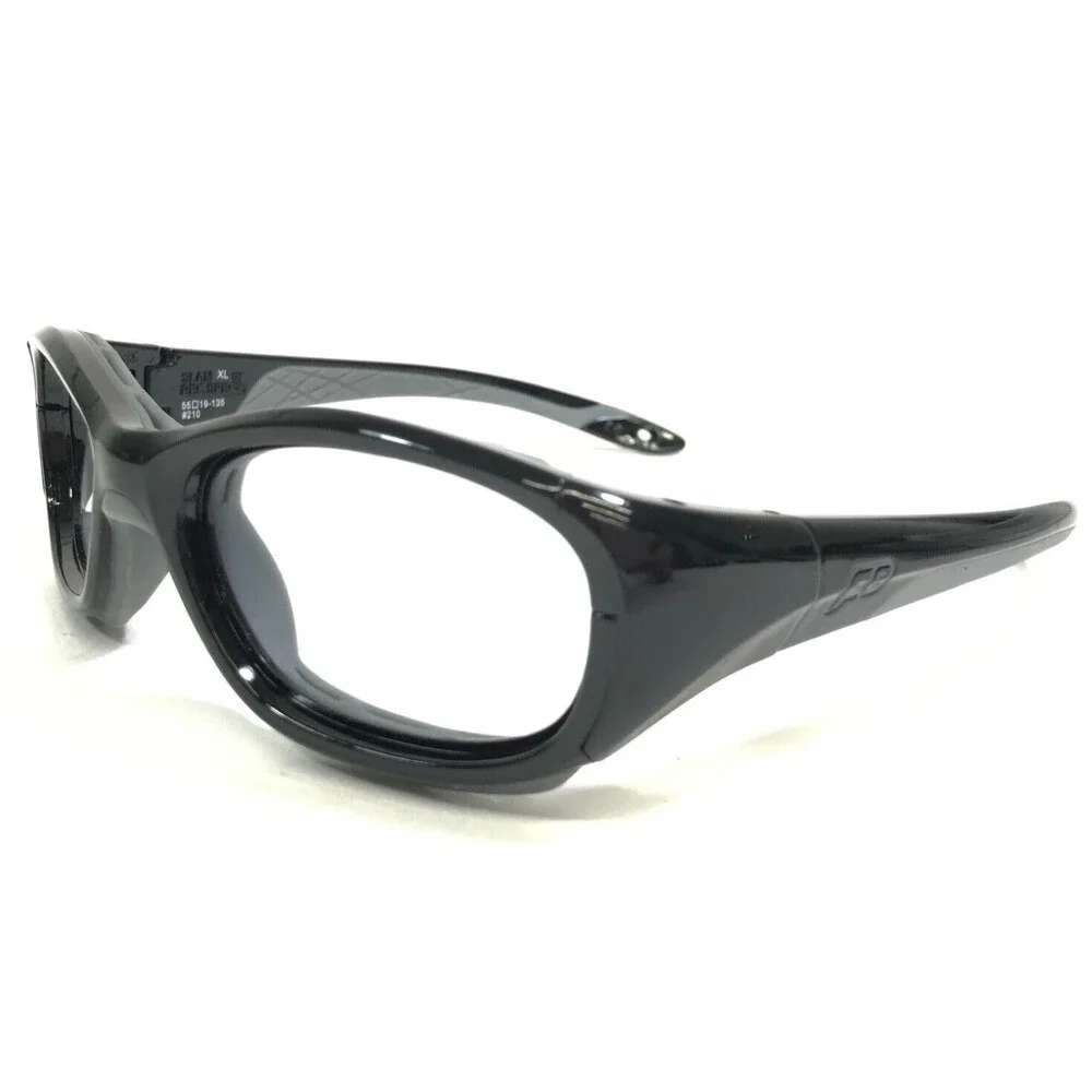 Rec Specs Athletic Goggles Frames SLAM XL 210 Shiny Black Gray Wrap 55-19-135
